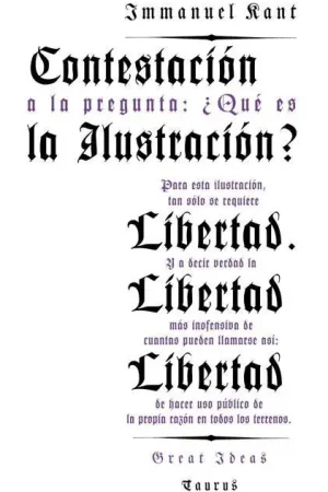 Venta Final Contestación a la Pregunta ¿Qué Es la Ilustración?