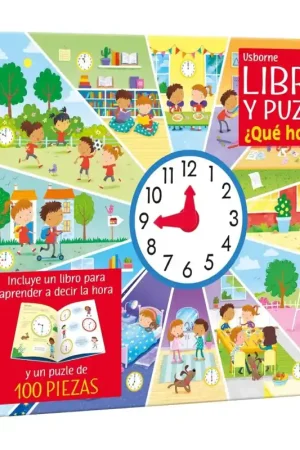 ¿QUÉ HORA ES? LIBRO Y PUZLE 100 PIEZAS USBORNE Promoción Exclusiva